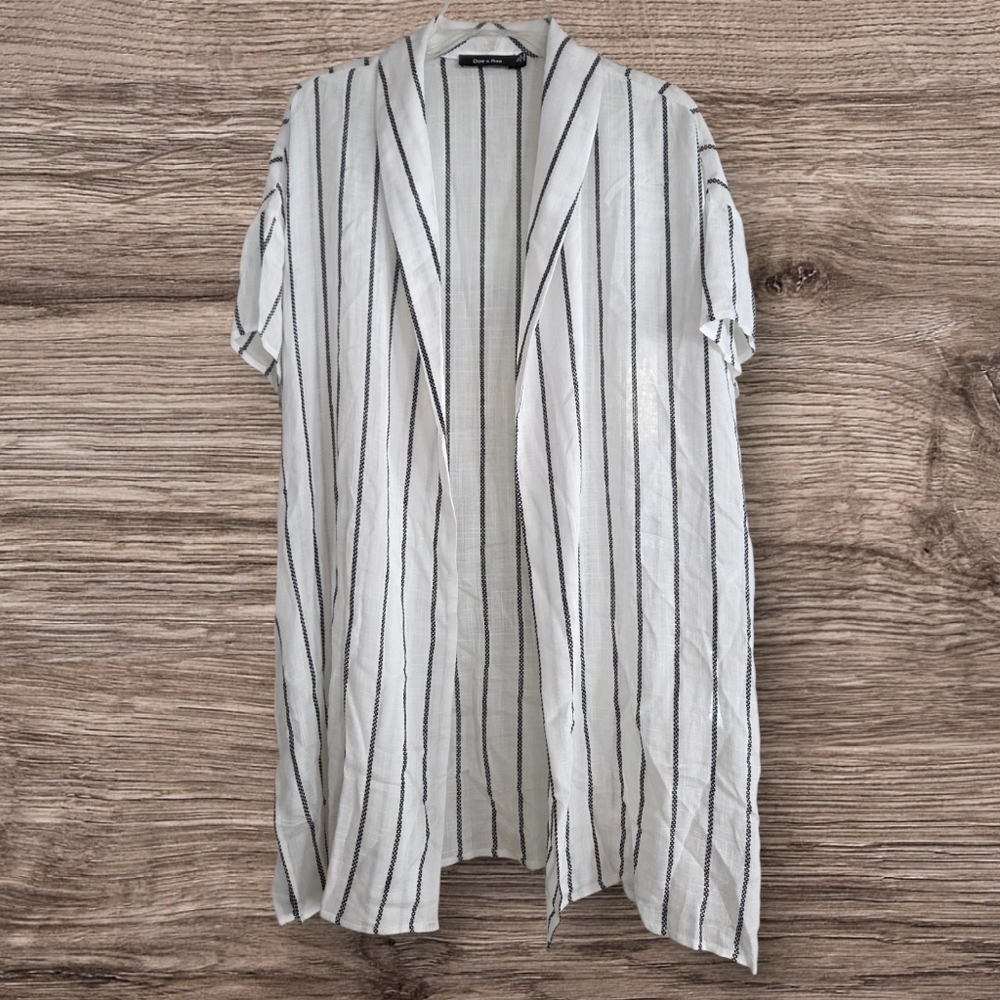Doe & Rae Black/White Striped  Kimona